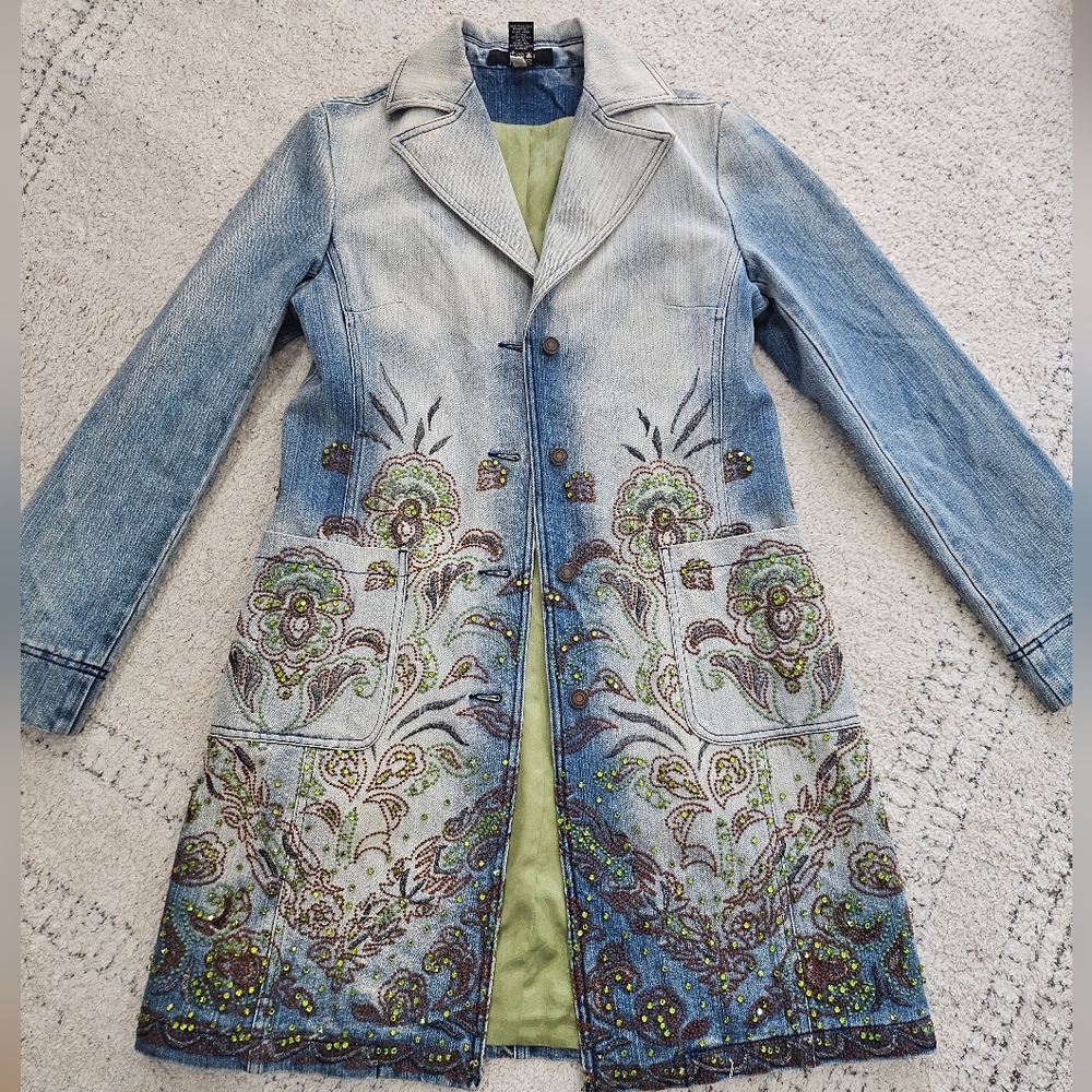Vintage Express Embellished/Embroidered Denim Coat